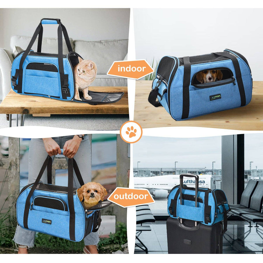 GooPaws Soft Sided Travel Carrier in Turquoise For Dogs and Cats