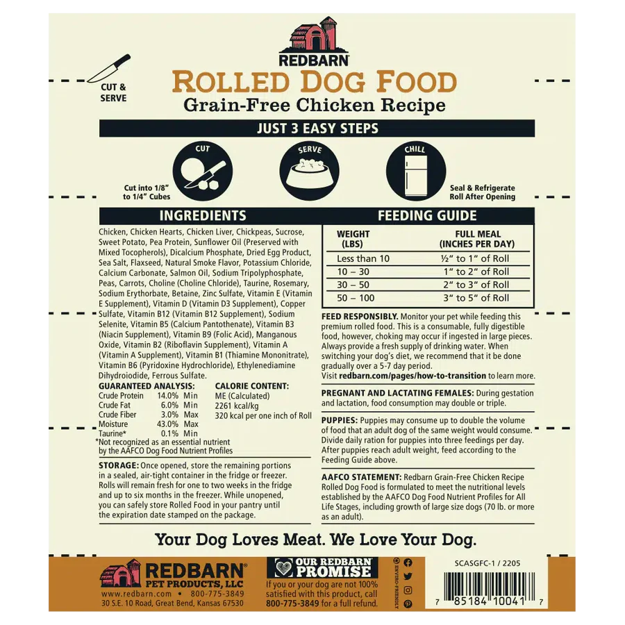 Redbarn Grain-Free Chicken Dog Food Roll