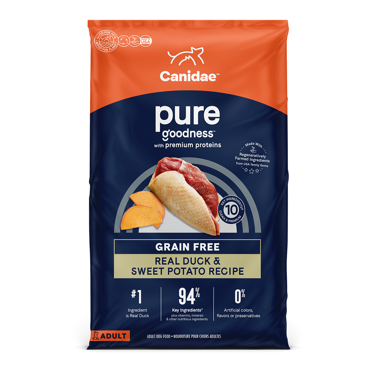 Canidae Grain Free PURE Duck & Sweet Potato Recipe Dry Dog Food