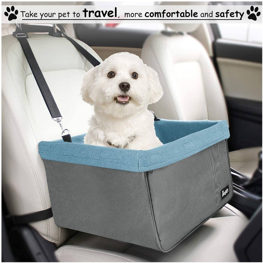 GooPaws Travel Safety Booster Car Seat with Seat Belt for Dogs