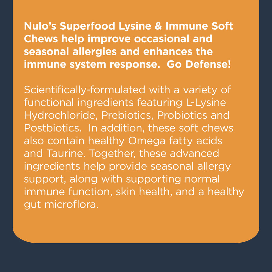 Nulo Superfood Lysine & Immune Soft Chew Supplements For Cats