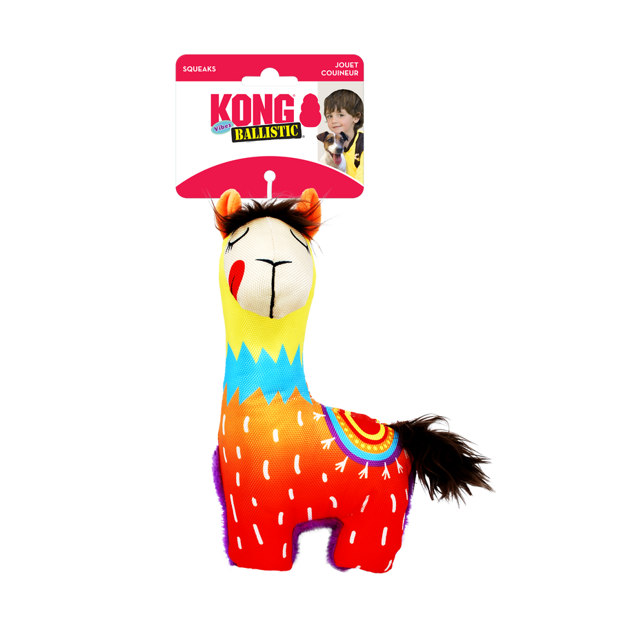 KONG Ballistic Vibes Llamas Dog Toy