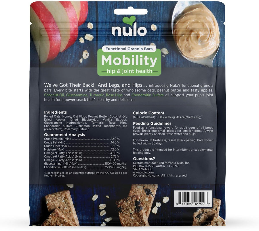 Nulo Functional Hip & Joint Peanut Butter & Apples Granola Bar Dog Treats