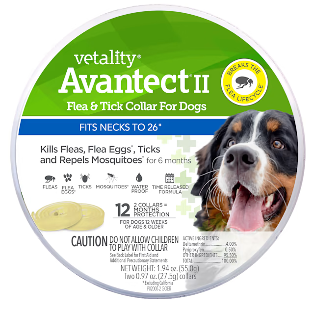 Vetality Avantect II Flea & Tick Collar for Large Dogs