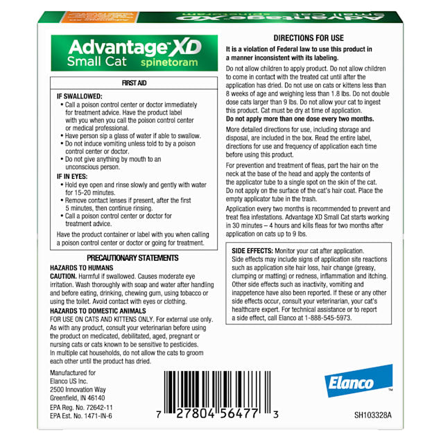 Advantage XD Topical Flea Protection for Small Cats, 1.8lb - 9lbs