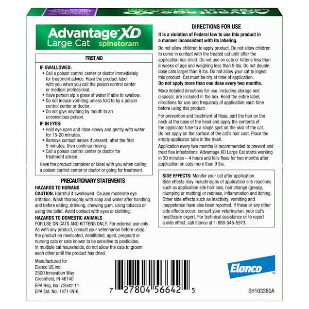 Advantage XD Topical Flea Protection for Large Cats, 9lbs+