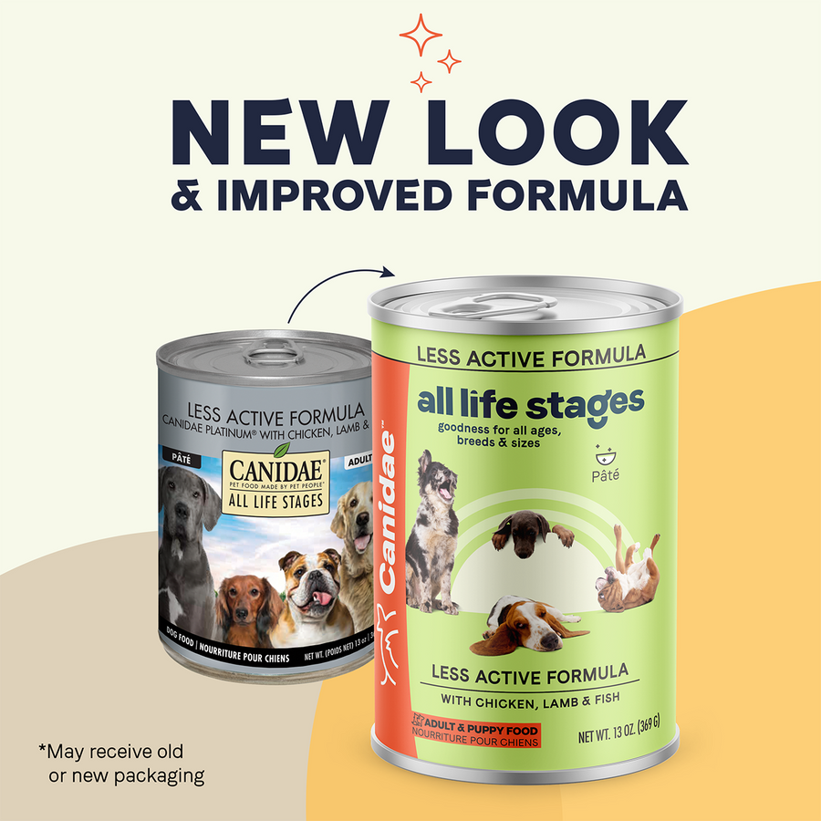 Canidae All Life Stages Less Active Chicken, Lamb and Fish Reciepe Canned Dog Food