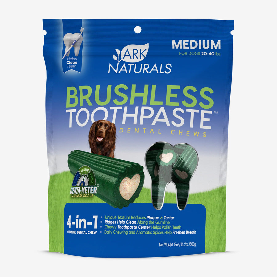 Ark Naturals Brushless Toothpaste Dental Chews for Medium Dog