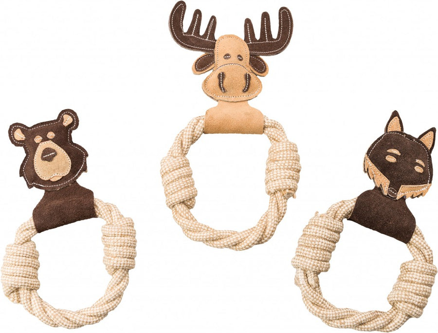 Spot Dura-Fused Leather with Rope Ring Dog Toy