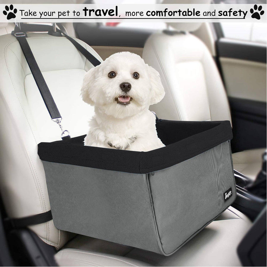 GooPaws Travel Safety Booster Car Seat with Seat Belt for Dogs