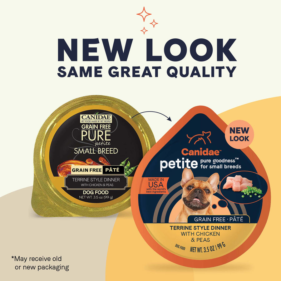 Canidae PURE Grain Free Petite Small Breed Terrine Style Dinner Pate with Chicken and Peas Wet Dog Food