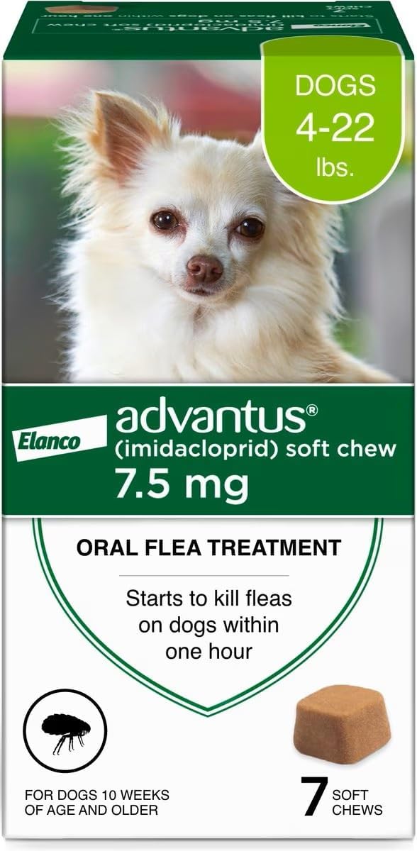 Advantus Chewable Flea Treatment for Small Dogs, 4lb-22lbs