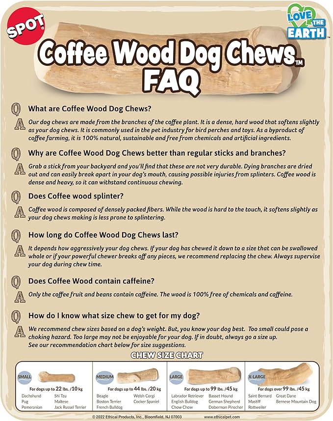 Spot Coffee Wood Dog Chew