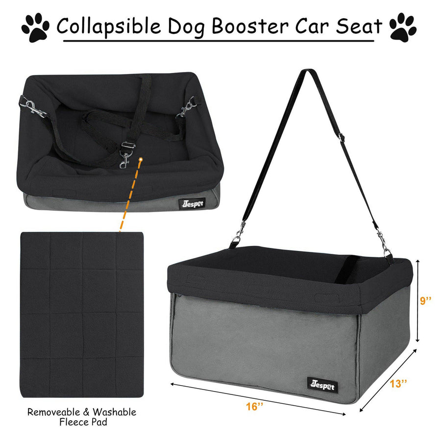 GooPaws Travel Safety Booster Car Seat with Seat Belt for Dogs