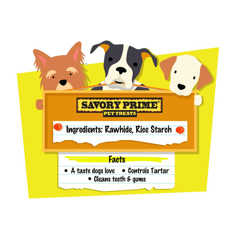 Savory Prime Rawhide Natural Chips Dog Treat