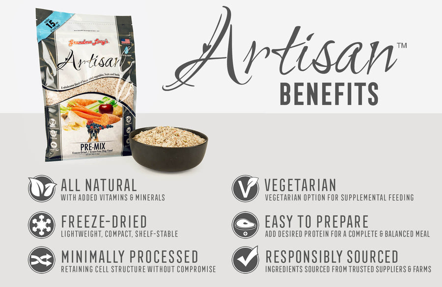 Grandma Lucy's Artisan Grain Free Pre-Mix Freeze Dried Dog Food