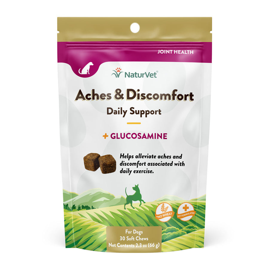 NaturVet Aches and Discomfort Plus Melatonin Soft Chews for Dogs