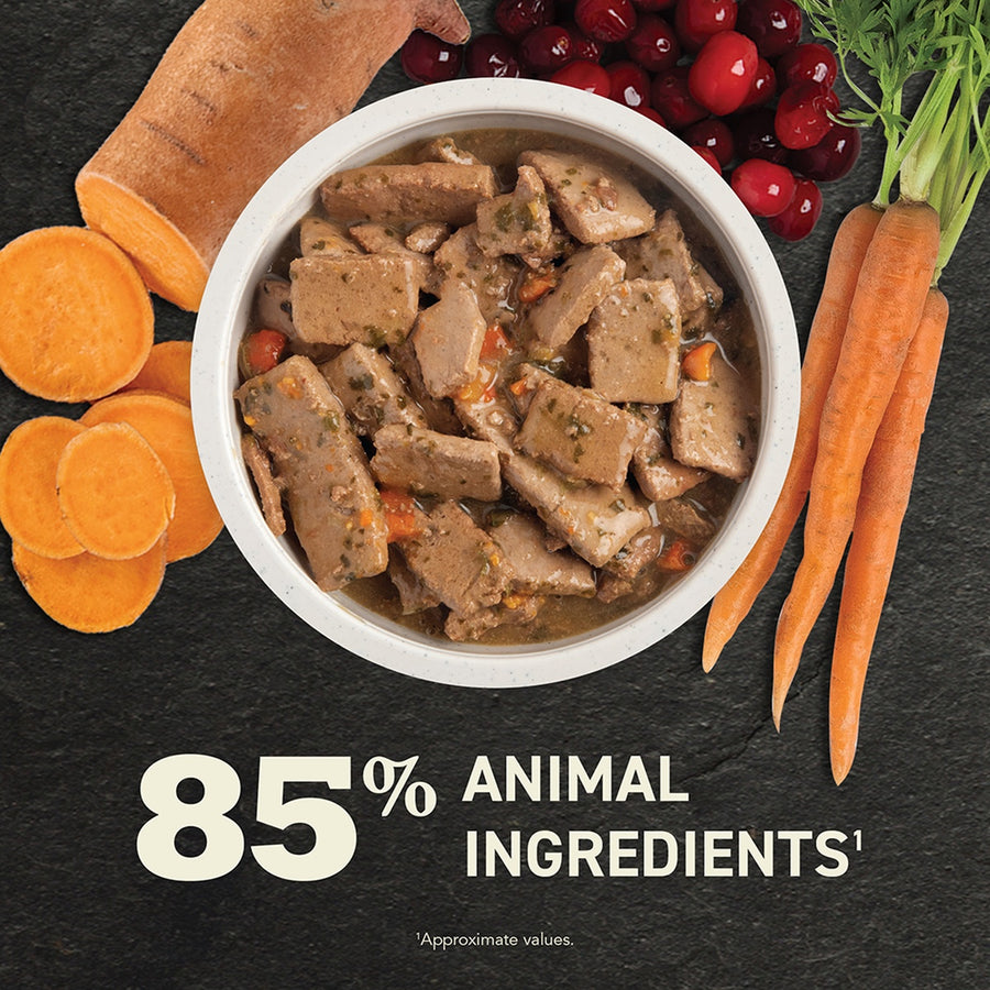 Acana Premium Chunks Poultry Recipe in Bone Broth Canned Dog Food.