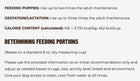Additional feeding guidelines for RAWZ Meal Free Fish Recipe Dry Dog Food.