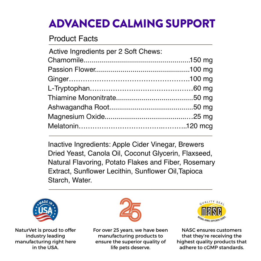 NaturVet Evolutions Advanced Calming Soft Chews for Dogs