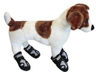 A view of a dog wearing Alcott Adventure Black & Grey All Terrain Dog Boots