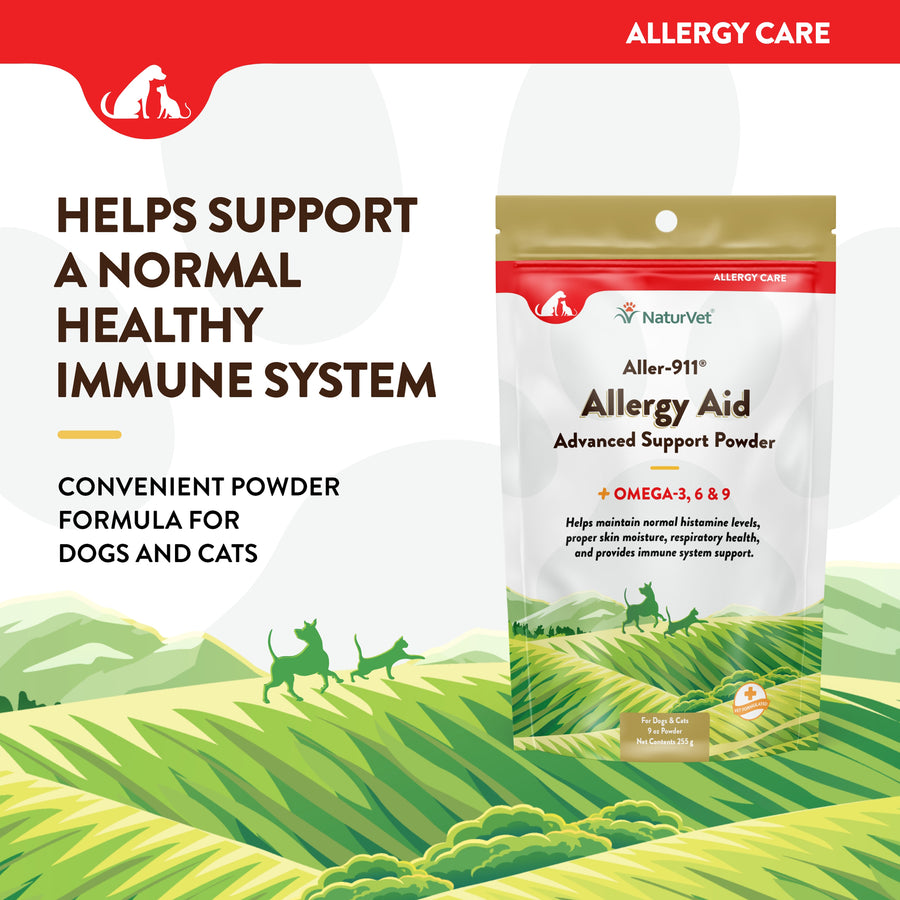 NaturVet Aller 911 Allergy Aid Formula Powder with Antioxidants