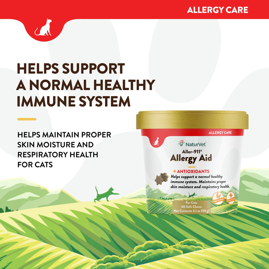 NaturVet Allergy Aid and Antioxidant For Cats 60-ct