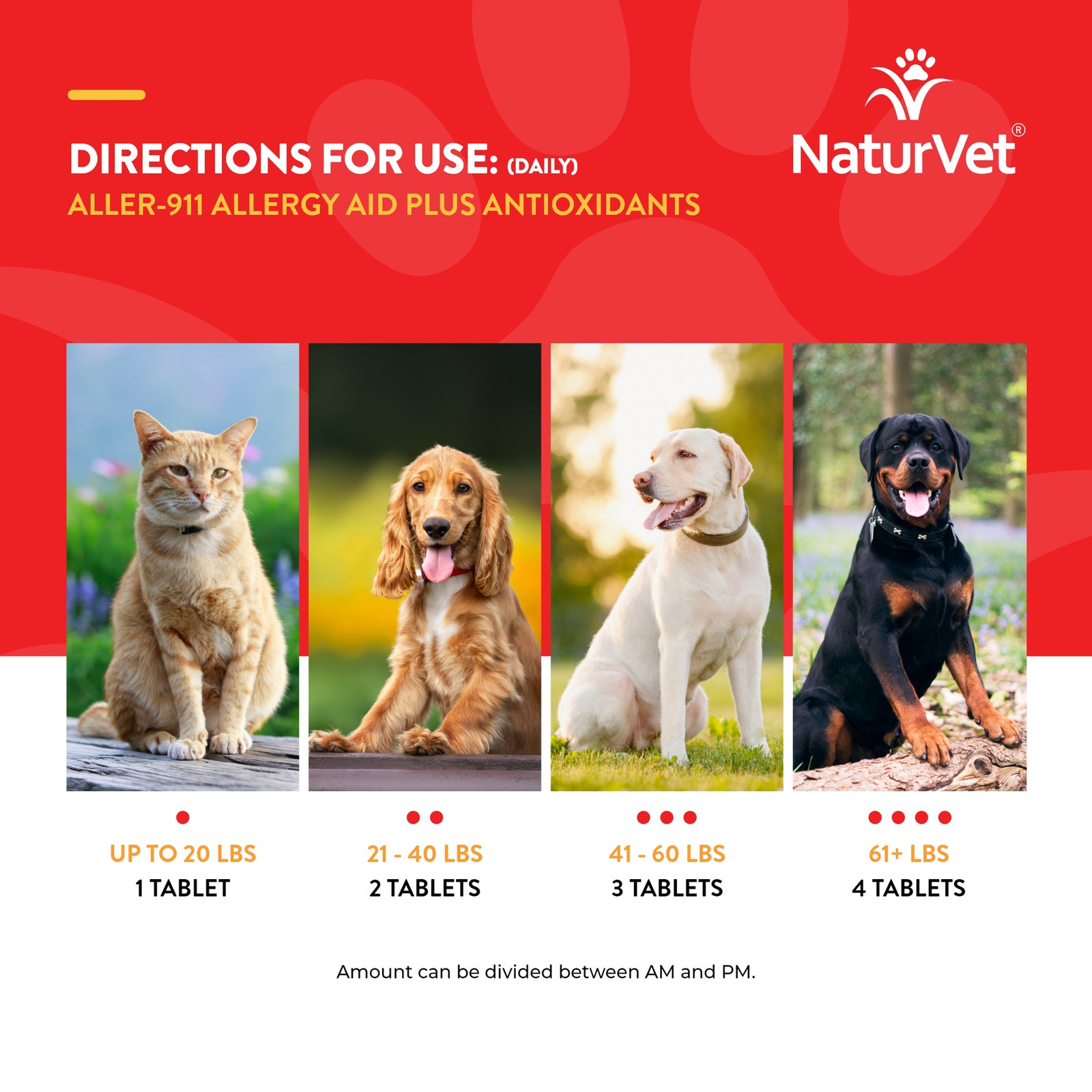 NaturVet Aller 911 Allergy Aid Skin & Coat Dog & Cat Tablets