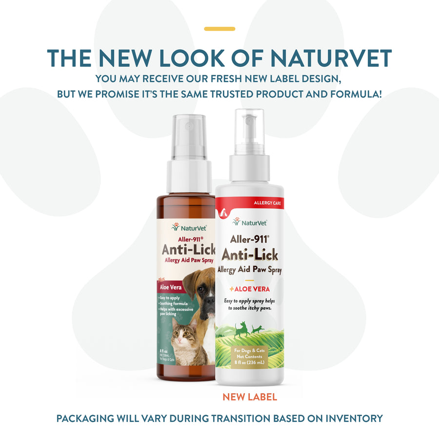 NaturVet Aller911 Antilick Paw Spray for Dogs and Cats