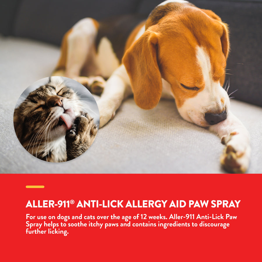 NaturVet Aller911 Antilick Paw Spray for Dogs and Cats