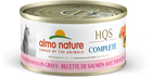 Almo Nature Complete Salmon Recipe with Papaya in Gravy Canned Cat Food 70g, Front of Can