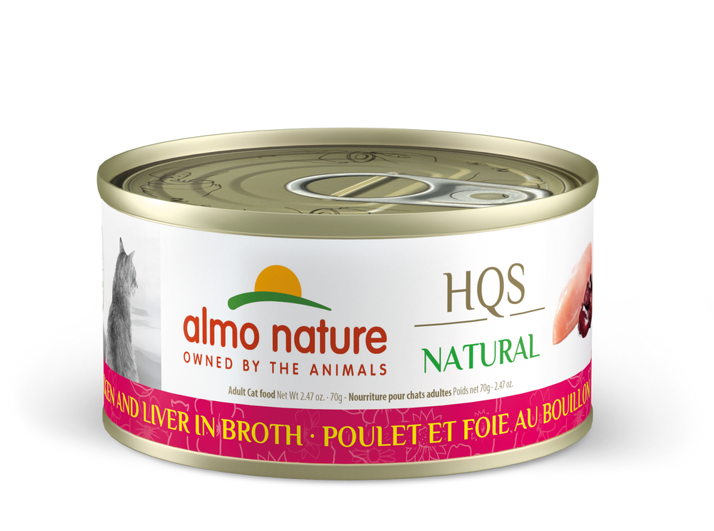 Almo Nature HQS Chicken and Chicken Liver 70g Front Can