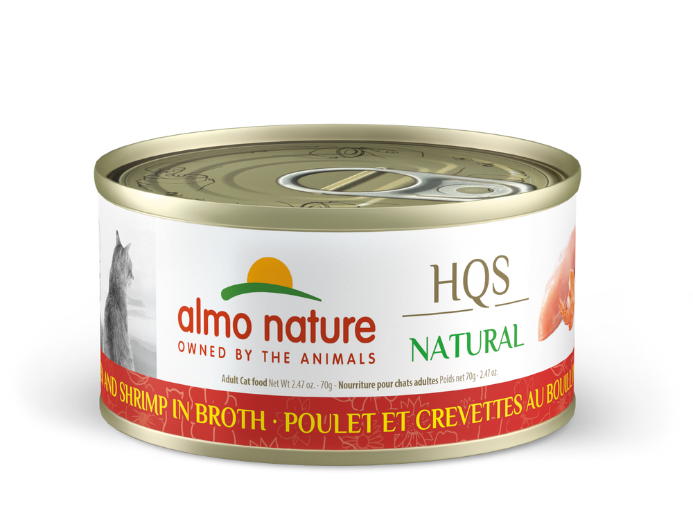 Almo Nature Natural Chicken & Shrimp Canned Cat Food 70g Front Can