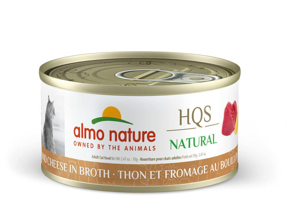 Almo Nature Natural Tuna & Cheese Canned Cat Food 70g, Front Can