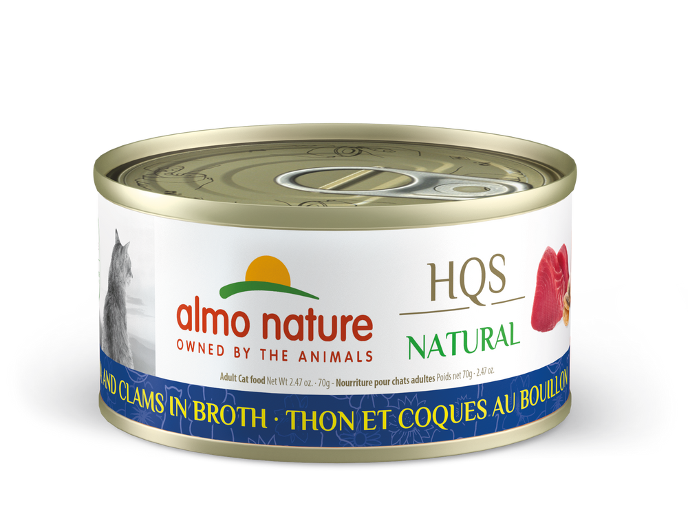 Almo Nature Natural Tuna & Clams Canned Cat Food 70g, Front Can
