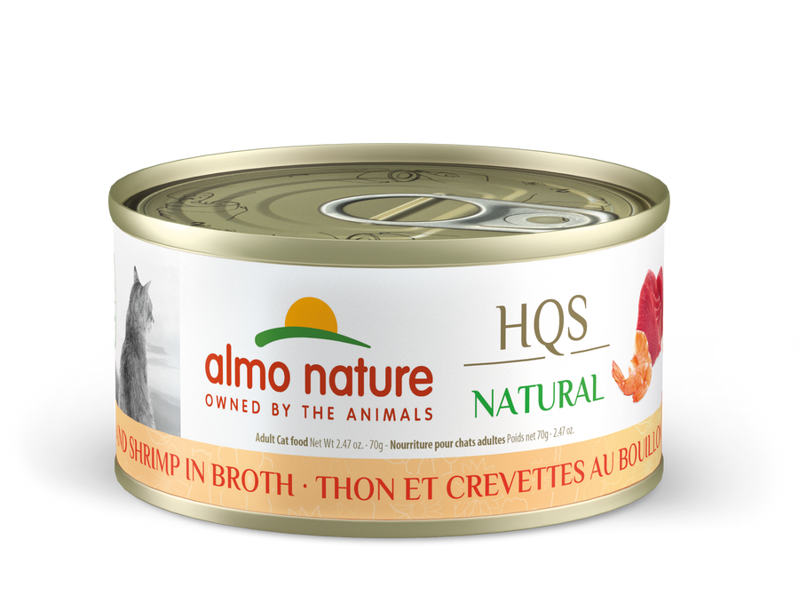 Almo Nature Natural Tuna & Shrimp Canned Cat Food 70g Front Can