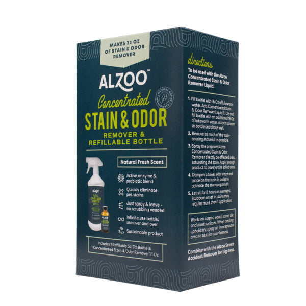 Box Left Side View of Alzoo Concentrated Stain & Odor Remover Kit
