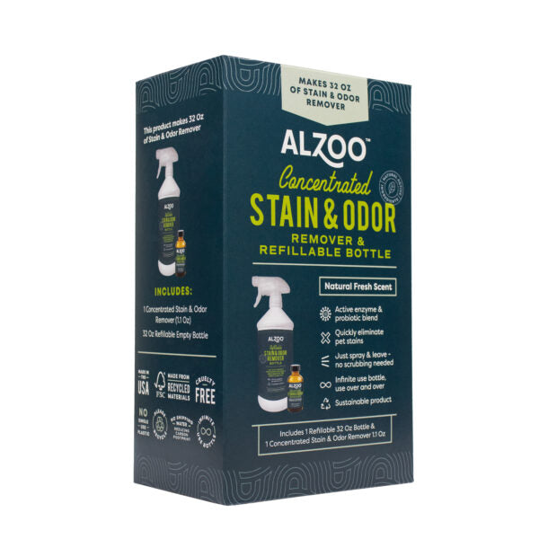 Right Side View of box of Alzoo Concentrated Stain & Odor Remover Kit