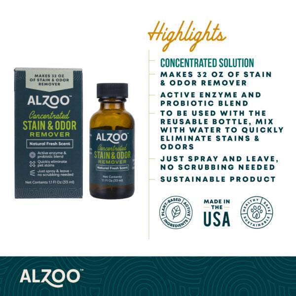 Highlights of Alzoo Concentrated Stain & Odor Remover Liquid Refill 