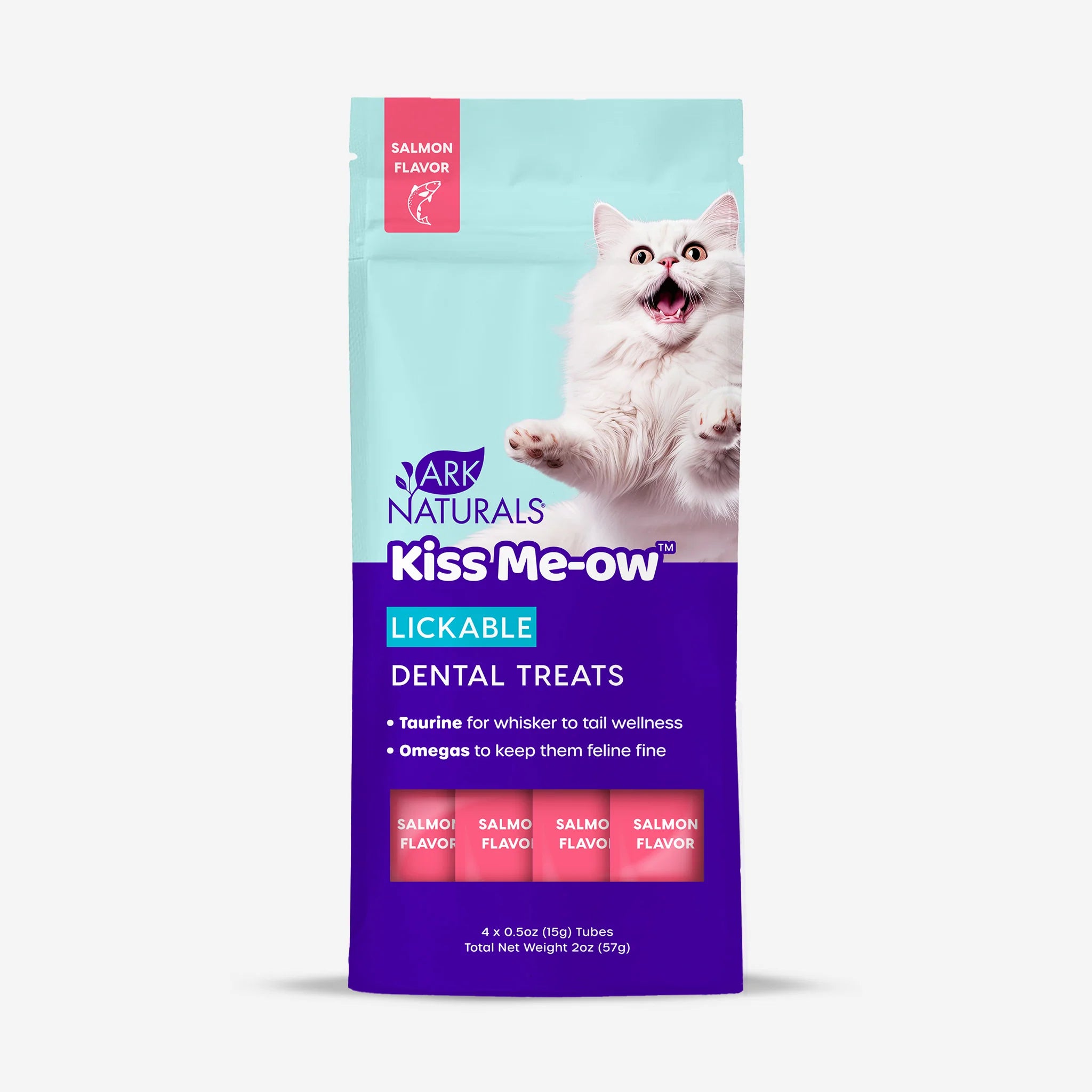 Ark Naturals Kiss Me-Ow Lickable Dental Treats Salmon Flavor for