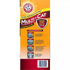 Side view of product box. Arm & Hammer Multi Cat Clumping Litter Clean Burst Scent.