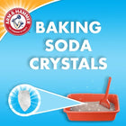 Baking soda crystals. Arm & Hammer Ultra Last Clumping Cat Litter.