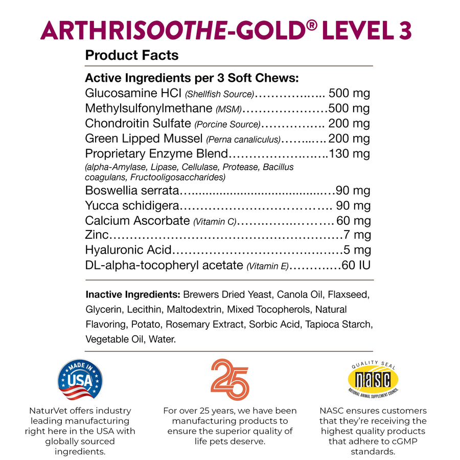 NaturVet Artrisoothe Gold Chews