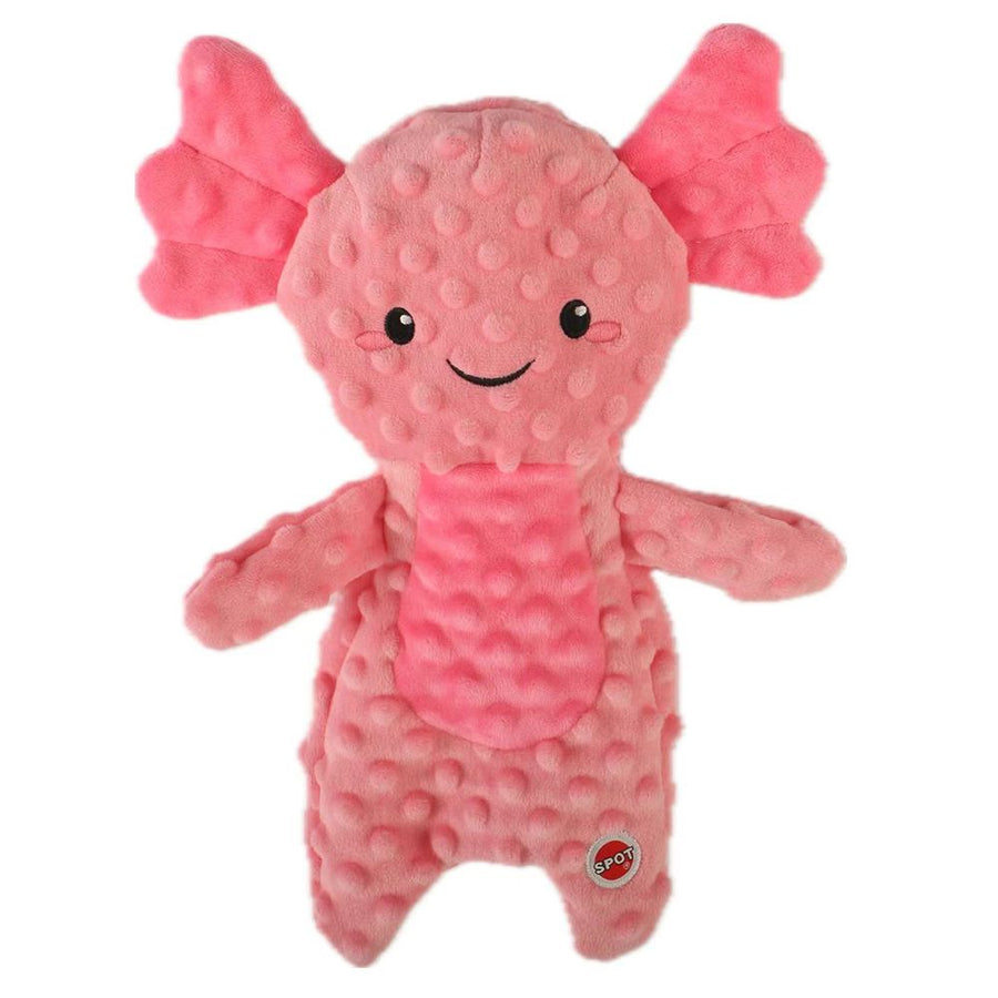 Pink Colored Spot Axolotl Plush Dog Toy.