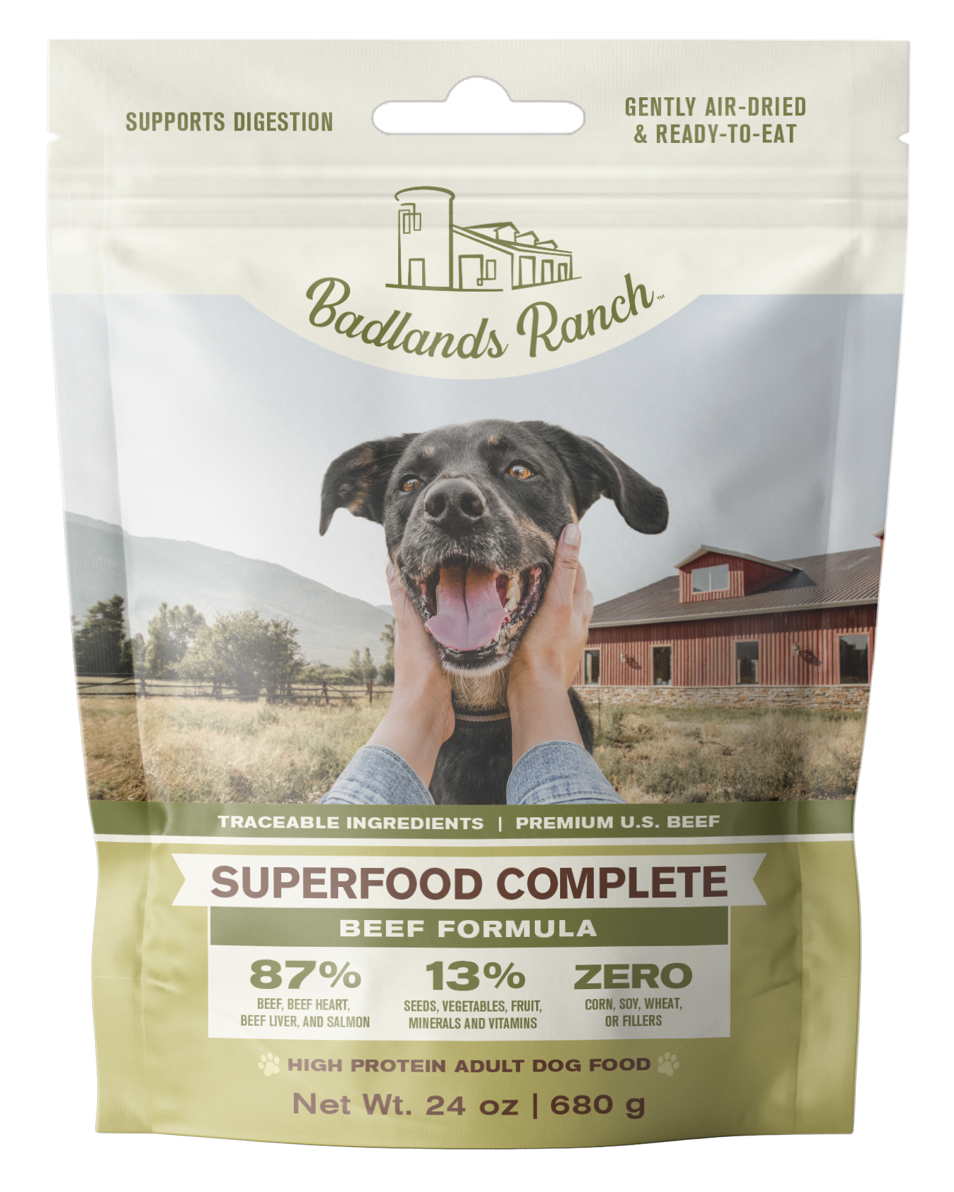 Badlands Ranch Air-Dried Superfood Complete Beef Formula Dog Food