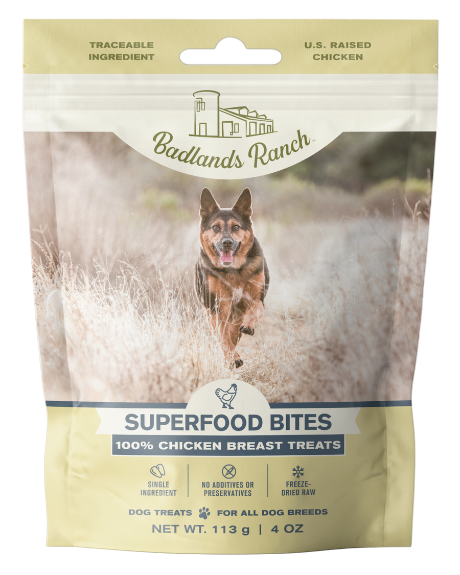 Badlands Ranch Superfood Bites Treat Chicken Formula Front