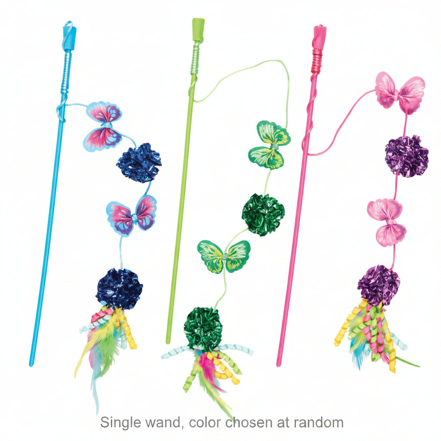 Spot Butterfly & Mylar Wand Cat Toy, Assorted Colors