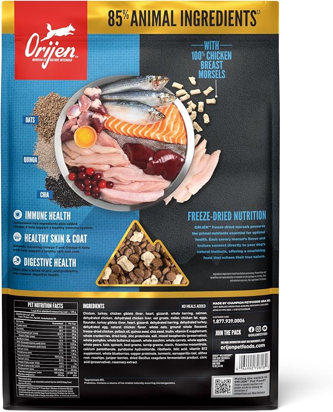 ORIJEN Wild Reserve Chicken & Grains Dry Dog Food