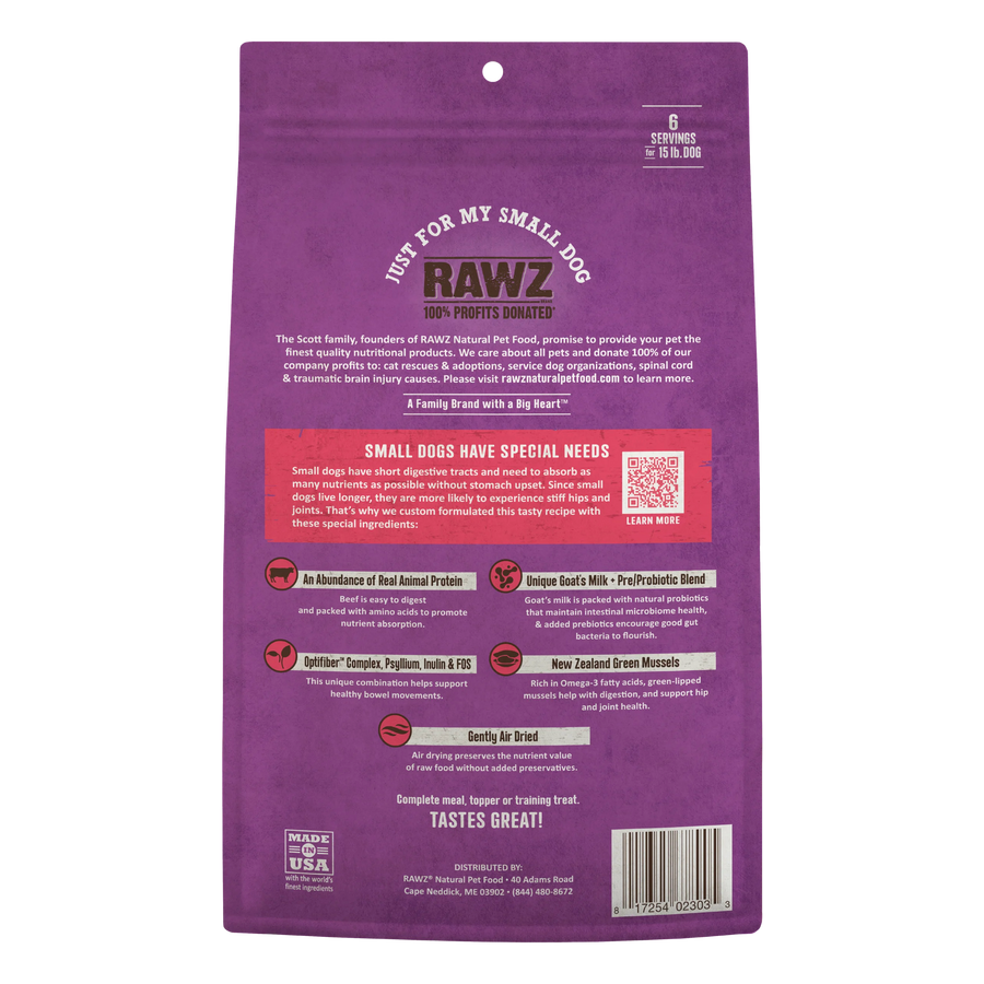 RAWZ Air Dried Just For My Small Dog Beef Recipe Dog Food & Topper