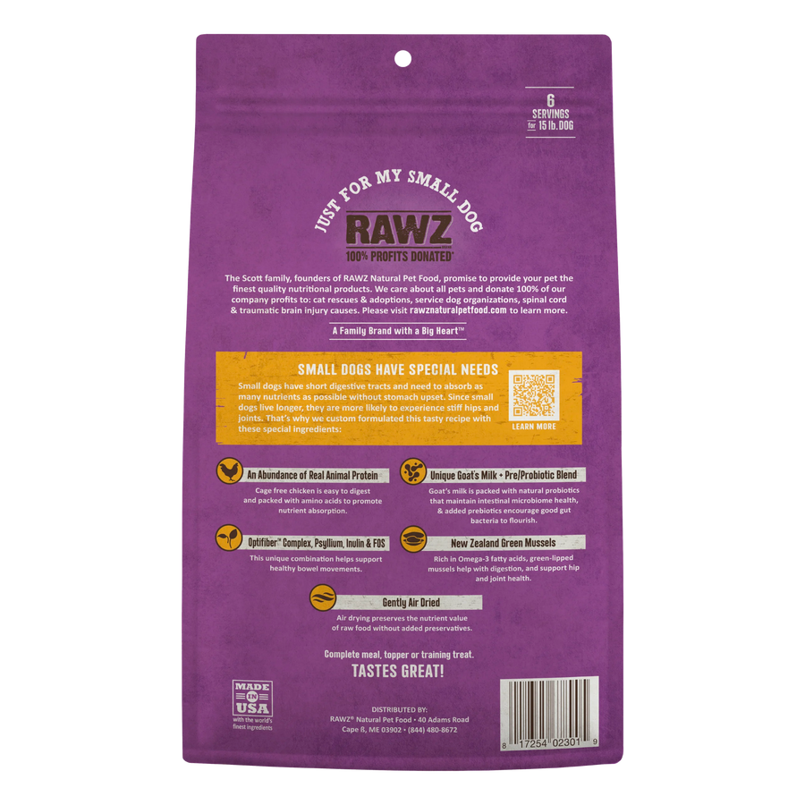 RAWZ Air Dried Just For My Small Dog Chicken Recipe Dog Food & Topper